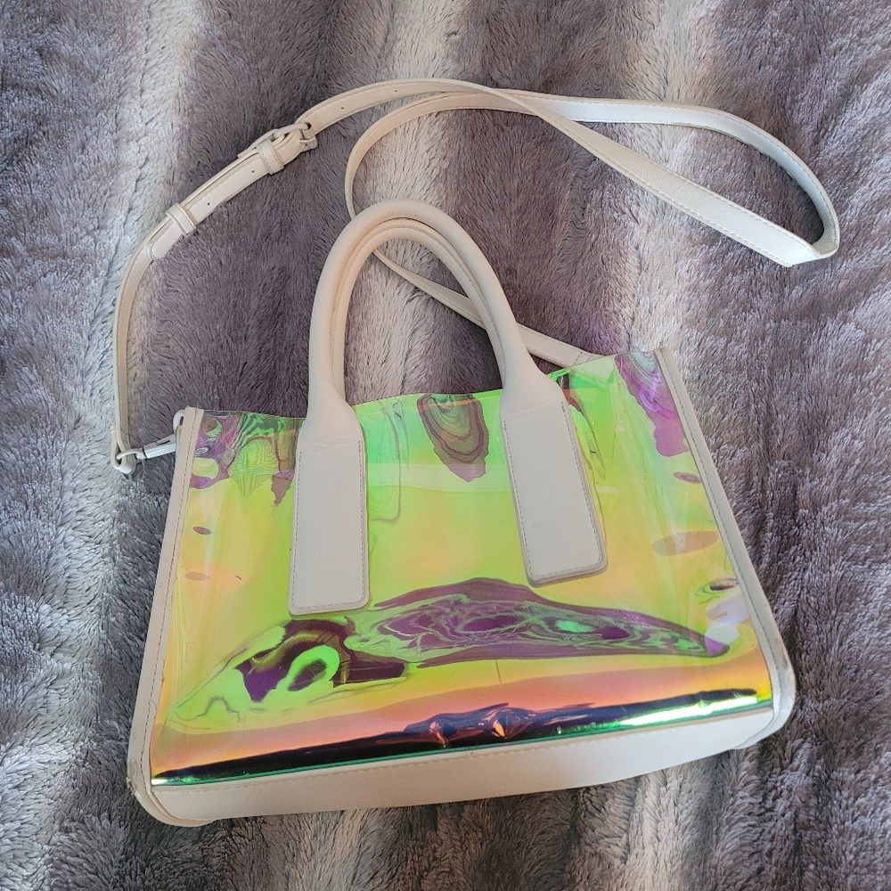 Iridescent White Tote Bag